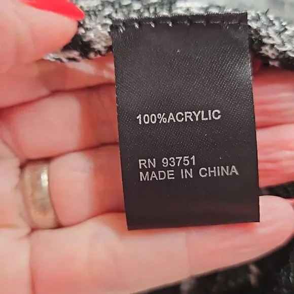 Colour Works Long Sleeve Duster Cardigan Sweater Cream Black Large - Picture 7 of 8